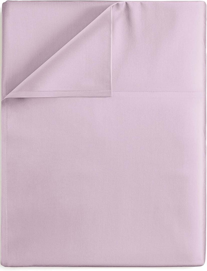 Queen Size Flat Sheet - Hotel Quality Top Flat Bed Sheet Only - Ultra-Soft, Comfy, Breathable & Cooling - Fade & Wrinkle Free - Easy-Care, Stain & Shrink Resistant Bedding - Oeko-Tex - Light Lavender