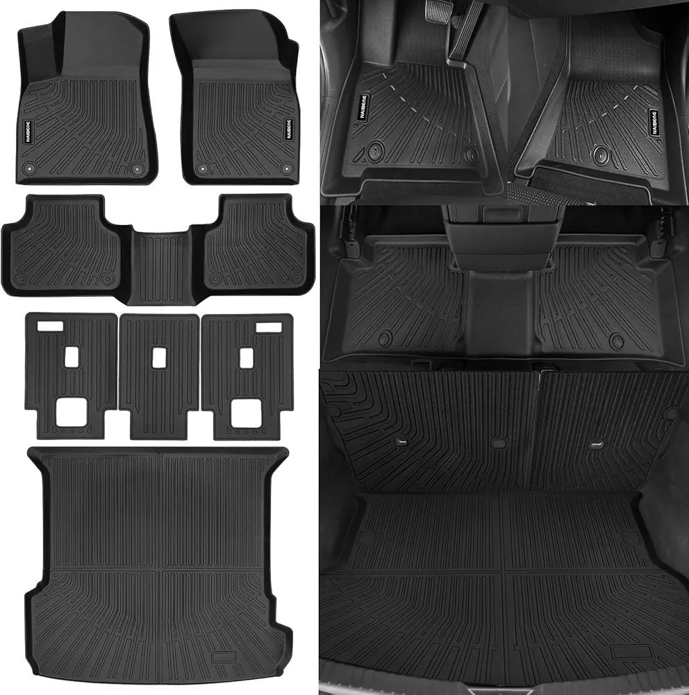 Naibeve Floor Mats for Audi Q7 / SQ7 5 Seats 2017-2024 2025 - All Weather for Audi Q7 Floor Mats Cargo Mat Trunk Liner Cargo Liner