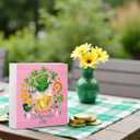 Happy St. Patricks Day Wooden Box Sign, Spring Decor, Country Style Lucky Clover Green Top Hat, Beer Mug, Horseshoe, Gold Coin Pattern Desk Decorate, Home Desk Office Decor 5 x 5 Inches