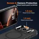 Magnetic Case for iPhone 17 Pro 6.3'',[Compatible with Magsafe][Heavy Duty Shockproof] [Military Grade Drop Protection][Non-Slip] Rugged Durable 2-Layer Hard Bumper Phone Cover-Matte Black