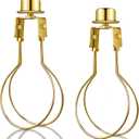 Honoson Bulb Lamp Shade Light Bulb Clip Adapter Includes Finial and Lampshade Levellers for Replacement (Golden)