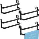 Kifmurase 4PCS Double Layer Over Cabinet Towel Bars, 9 Inch Matte Black Stainless Steel Bath Towel Holders for Bathroom Kitchen, Wall Mount Door Towels Rack for Washcloths