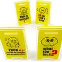 4 Pack Funny Sticky Note Holder Clips,WTF Funny Desk Sign,Fxck It desk Accessories,Acrylic Office Decor with fun messages,hilarious Gift for Coworkers, Friends