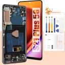 AMOLED Screen for Samsung S21+ Screen Replacement S21 Plus LCD Screen SM-G996U,SM-G996B Touch Display Digitizer Assembly Repair Parts with Frame(with Fingerprint Function) (Black)