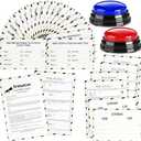 Graduation Friendly Feud Game with 2 Answer Buzzers, Grad Feud Cards for Family Game Night Fun Trivia Quiz for Class Party Groups Clubs Team Building, 5.12 x 8.07 x 2.36 inches