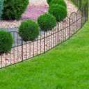 OUSHENG Small Decorative Garden Fence, 29ft (L) x 16.5in (H) Fencing, Rustproof Metal Wire Panel Border Animal Barrier for Dog, Flower Plant Edging for Yard Backyard Outdoor, Arched