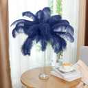 Retrowavy 50 Pcs 14-16 Inches Large Natural Ostrich Feathers Bulk for Centerpieces for Wedding Party Centerpieces Home Decoration Flower Arrangement(Navy Blue)