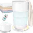 25L Large Towel Warmers for Bathroom, Upgrade Foldable Towel Warmer Bucket with Time Setting and Ambient Lighting, Auto Shut Off, Fits Up to Two 40"X70" Oversized Towels, Bathrobes, Blanket Warmer