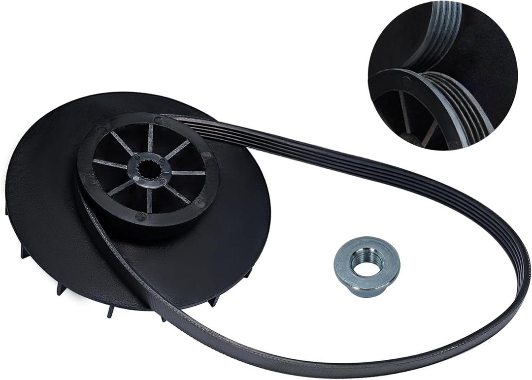 WH03X32217 Washer 1/2 HP Motor Pulley & WH01X24180 Belt & Nut Set Compatible with GE, Replacement Part WH07X24182 WH49X25377 4975025 AP7018598 PS16554753 EAP16554753