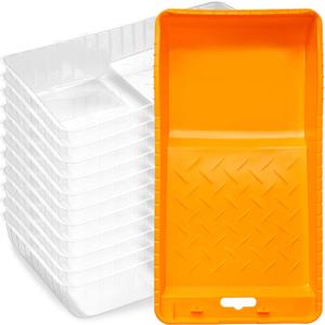 Mister Rui Paint Tray Liner, 4 Inch-11 Pieces, Small Paint Pan with Liners, Disposable Paint Tray 4 Inch, Paint Pan Liners for Home Decor, House Painting (Orange) Mister Rui Paint Tray Liner, 4 Inch-11 Pieces, Small Paint Pan with Liners, Disposable Paint Tray 4 Inch, Paint Pan Liners for Home Decor, House Painting (Orange)