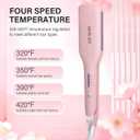 Curling Iron Curling Wand Hair Crimper Waver, Hair Curler with Ceramic 3 Barrel for Women, Dual Voltage, Anti-Scald, Easy to Use, Pink