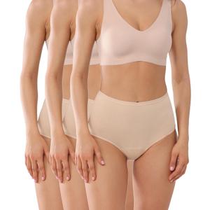 Washable Women High Rise Urinary Incontinence Underwear Leakproof Postpartum Panty Bladder Leak Protection 3 Pack (X-Large, Beige)