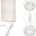 AVV Wall Sconces Set of Two, Wall Lamp Plug in with On/Off Switch, 2700K 4000K 5000K Selectable, Wall Lights for Bedroom, Living Room, Wall Decor for Bedroom, Fabric Linen Lamp Shades