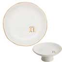 COLLECTIVE HOME - Ceramic Jewelry Tray, Decorative Monogram Jewelry Dish, Luxurious Trinket Tray with High Base, Birthday Mother's Day for Women (n)