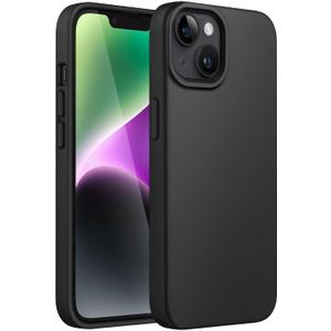 JETech Silicone Case for iPhone 14 6.1-Inch, Silky-Soft Touch Full-Body Protective Phone Case, Shockproof Cover with Microfiber Lining (Black)