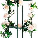 Tower Obelisk Garden Trellis 100% Metal 6.3 Feet Tall Plant Support for Climbing Vines and Flowers Stands,Black Green Lightweight Plant Tower