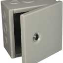 BUD Industries JBH-4945-KO Steel NEMA 1 Sheet Metal Box 6" L x 6" W x 3.5" D, Gray