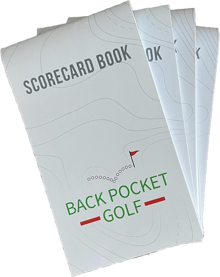 Scorecard Notebooks (Pack of 4), Fits Most Scorecard Holders and Yardage Book Covers, Rules Conforming, Track Scores 6.5" X 3.75"