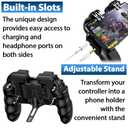4 Trigger USB Mobile Game Controller with Cooling Fan Adjustable Stand for PUBG/Call of Duty/Fotnite [6 Finger Mode] GAMR+ L1R1 L2R2 Gaming Grip Gamepad