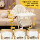 6-in-1 High Chair | Convertible Baby High Chair for Newborn to Toddler | Easy-Clean, Foldable & Adjustable with Removable Tray, White