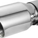 2.5 Inch Stainless Steel Exhaust Tip, 2.5" Inlet to 4" Inch Outlet, 9"/230mm Long Polished Clamp on Exhaust Tailpipe Tip, Double Wall & Slant Cut Exhaust Finish Tailpipe with Clamp