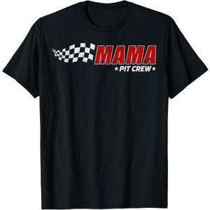 Mama Pit Crew Race Car Birthday Family Matching Pit Crew T-Shirt, Large