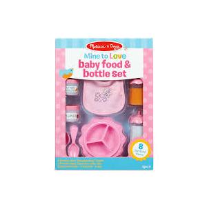 Melissa & Doug Mine to Love Baby Food & Bottle Play Set for Feeding Dolls Baby Doll Feeding Set, Disappearing Milk Bottle Toy for Kids 3+