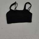 JOYSPELS Smooth Feeling Square Neck Longline Sports Bra Open Back Strappy Workout Crop Tank Tops for Women Yoga Athletic (Small, Black)