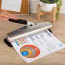 Swingline 3 Hole Punch, 20 Sheet Capacity Three Hole Puncher 3 Ring, Adjustable 2-7 Hole Paper Punch, LightTouch Low Effort, Black & Silver (74030)