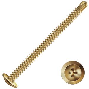 #8 x 2-1/2"Sheet Metal Screws 100Pcs Bronze 410 Stainless Steel Truss Head Tek Screws Fast Self Tapping Screws by SG TZH