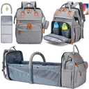 KABAQOO Diaper Bag Backpack with Detachable Changing Station, Large Capacity Baby Diaper Bags for Boys & Girls, Baby Registry Search Stuff & Shower Gifts, Newborn Essentials Must Haves, Grey