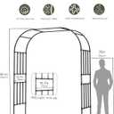 Square Tube Garden Arch Trellis, 8.2FT x 5FT Metal Arbor, Outdoor Trellis for Climbing Plants, Black, Square Tubes/98.43''H