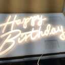 Happy Birthday Neon Sign, 22.4"x13.8" Happy Birthday Sign for Birthday Party Decor, Happy Birthday Light Up Led Signs for Backdrop, Neon Birthday Sign for Any Ages Bday Celebration, Warm White DIVATLA