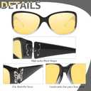 Myiaur Night Vision Driving Glasses for Women, Polarized Yellow Lens Nighttime Glasses for Glare Reduction