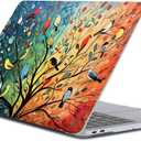 Compatible with MacBook Pro 13 inch Case A2338 M1 A2251 A2289 A2159 A1989 A1708 A1706, Plastic Hard Shell Case for Mac Pro 13 (2017-2021) - Tree of Life Bird