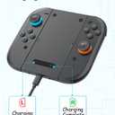 TanReginal Charging Grip for Switch 2 J0ycon NS 2 Charge Grip Compatible with Nintenndo Switch 2 J0ycon, Play While Charging, Portable NS 2 Controller Charger with Indicators - Black