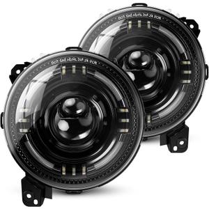 SUPAREE DOT Round LED Headlights with DRL and Hi/Lo Beam, 1000% Brighter 9 Inch HeadLight Assembly, Dual Beam Lens Anti-glare Headlight for 2018+ Jeep Wrangler JL JLU 2020+ Jeep Gladiator JT, 2Pcs