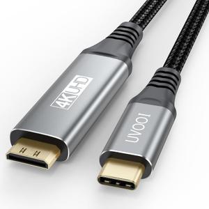 USB C to Mini HDMI Cable 6FT, High Speed USB Type-C to Mini HDMI 2.0 Cord (4K@60Hz,2K,1080P, HDR,3D, ARC) for MacBook, iPhone 16 15/Pro, Galaxy 25/24, iPad Pro, Laptop to Portable Monitor