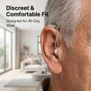 Hearing Aids for Seniors Rechargeable  Digital Behind-The-Ear Hearing Amplifiers with AI Noise Reduction, 3 Sound Modes, 5 Volume Levels, Charging Case Included (Silver)