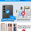 BXYJY for Samsung Galaxy S25 FE Phone Case Wallet, Card Holder (4-5 Cards), Slide Camera Cover, Military Grade Protection, Rugged Hard Women Girly Men Protective Case for Galaxy S25 FE 6.7", Rose Gold