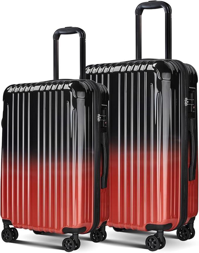 Carry on Luggage 2 Piece（20in/24inch - Airline Approved Suitcases with Spinner Wheels, Built-In TSA Lock，Hard Shell Expandable Suitcases