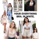 Vertvie Jelly Wireless Bras for Women Push Up Plunge Seamless T-Shirt Bras No Underwire Supportive Full Coverage Bralettes (White, L)