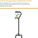 Hugo 731-850 Adjustable Quad Walking Cane, Black, Adjustable Height