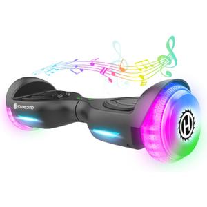 Hoverboard with Music Speaker, 6.5" LED Wheels Lights Self Balancing Scooter, Max 5/6 Miles Range & 6.2mph Powered by Dual 200W/250W Motor, UL2272 Certified, Hover Board Present for Kids