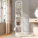 Large Jewelry Organizer Stand, 360 Rotating Handing Jewelry Organizer for Display and Storage, Metal Floor Jewelry Tree Organizer for Necklace, Earring, Bracelet, Bag, Women Jewelry Holder Organizer (10 Tiers)