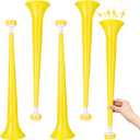 4 Pcs Stadium Horn for Adult, 21 Inch Vuvuzela Plastic Collapsible Cheering Trumpets for Sporting Events Football Carnival Party, Yellow