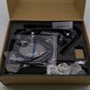 Matte Black Outdoor Shower Kit, 2 Handle 8 Inch Round Rain Shower Head Outdoor Shower Fixtures Faucet System with High Pressure Handheld Spray, Wall Mounted 