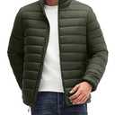 URMOSS Men's Puffer Jacket Lightweight Warm Winter Jackets for Men Windproof Insulated Puffy Coat with 3 Pockets Army Green XXL
