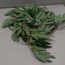 Ling's moment Italian Ruscus Greenery, 5.9ft Artificial Silk Real Touch Willow Leaf Garland, Fake Wispy Rustic Vine Stem Swag for Table Centerpieces Wedding Arch Decor, Dark Green