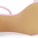 Allegra K Women's Block Low Heels Ankle Strap Sandals (Pink)